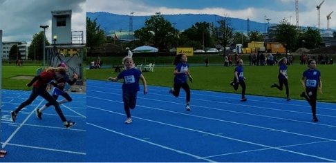 Malea Traber, Tilla Hegner, Guliana Rastenberger, Nina Röllin beim Sprint